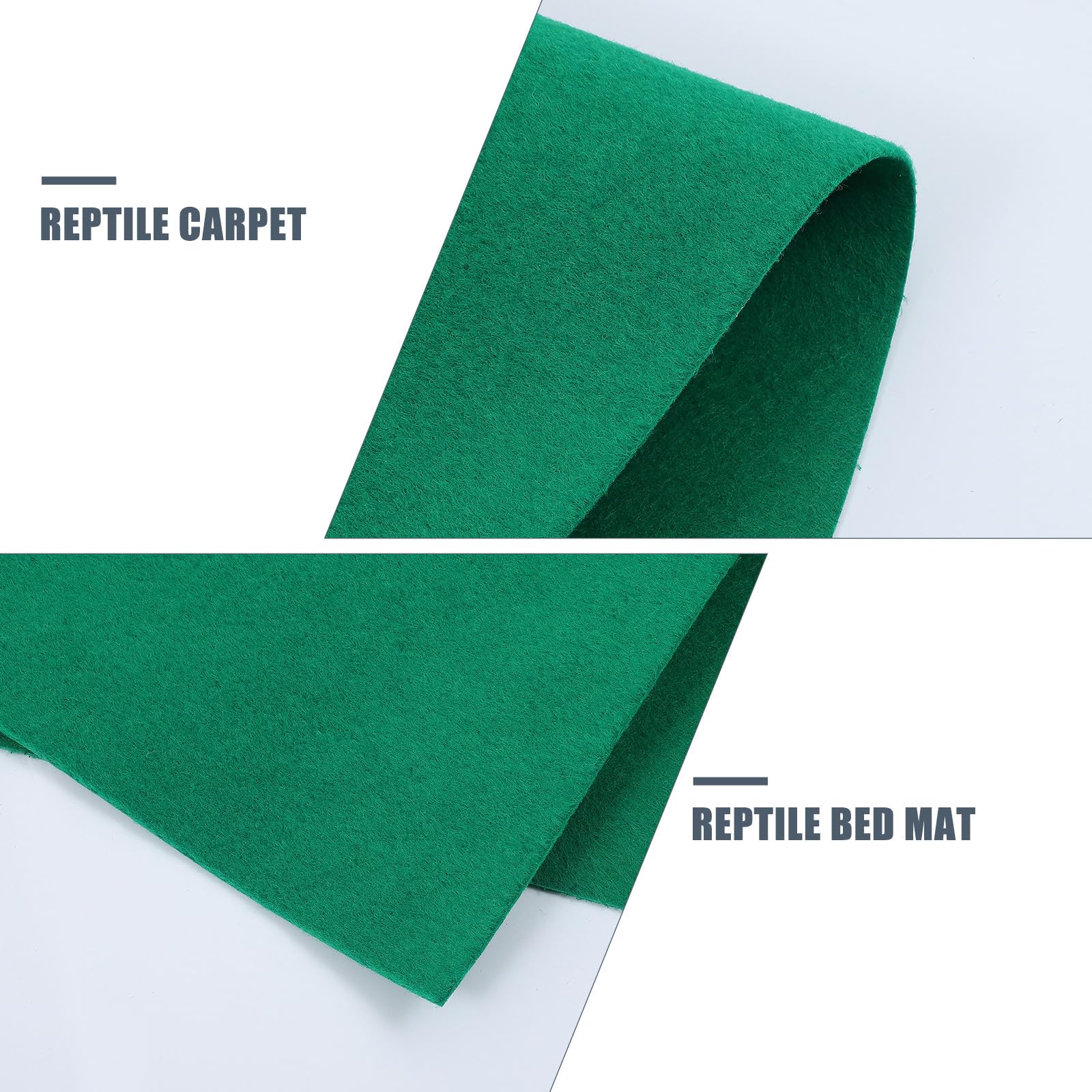 Tapis pour Reptiles 120x60 cm Fibre Polyester Naturelle Vert Absorbant, Revêtement Substrat Terrarium, Coussin Lavable Réutilisable