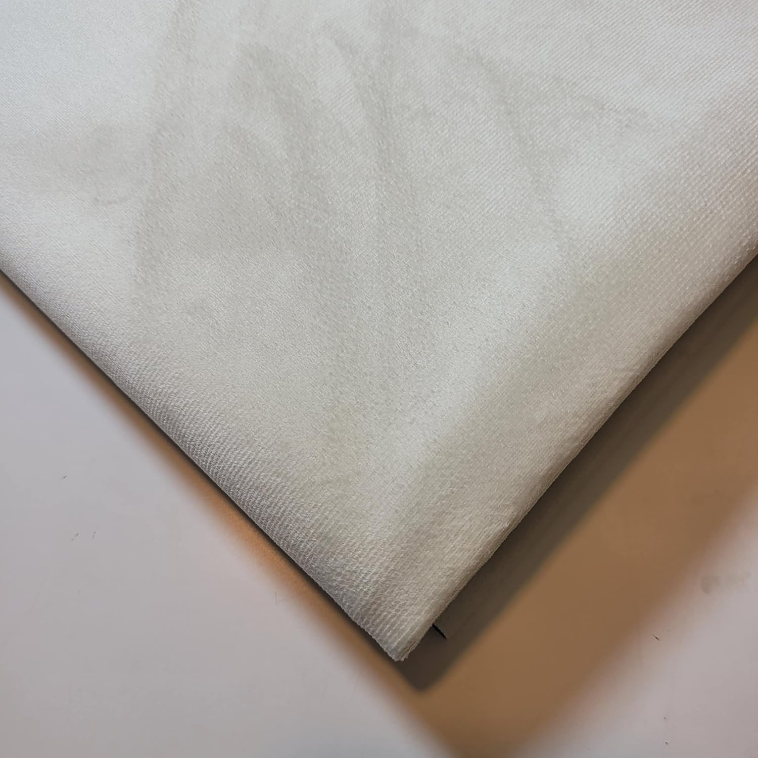Textile Station 58" Wide Soft Plain Velvet Fabric Material Curtains Cushion Dressmaking Upholstery and Furnishing Material Sold by The Meter (Ivory) - Image 3