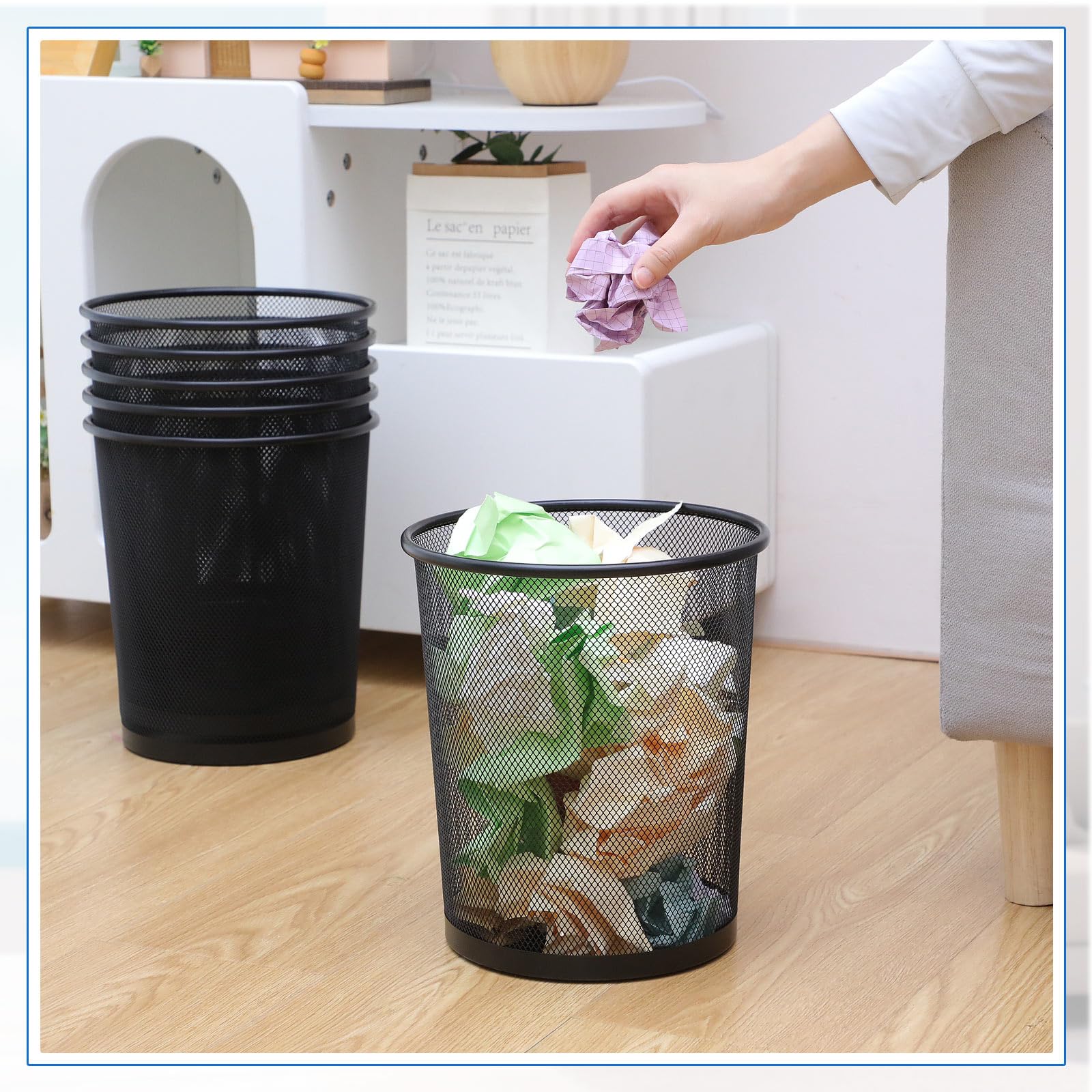 Amazon.com: Hushee 12 Pcs Small Metal Trash Can Waste Paper