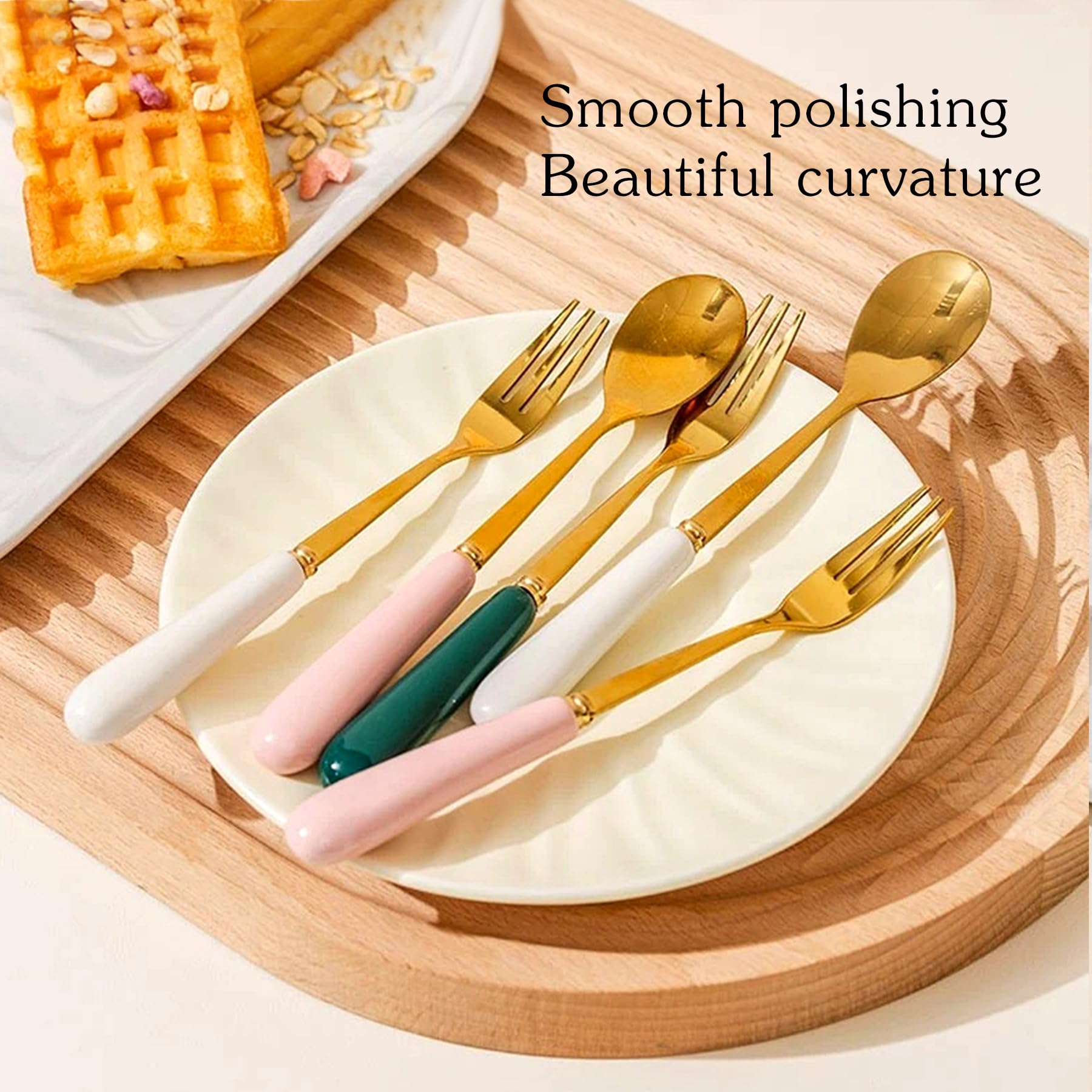 Amazon.com: HENWAFX Dessert Fork Set, Dessert Spoons and Forks