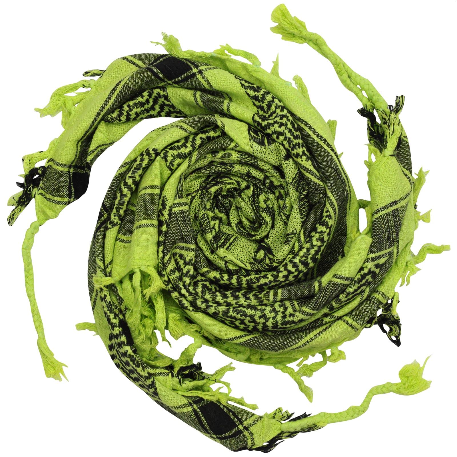 Freak Scene Kufiya - Skulls chequered green-bright green - black - 40x40 inch...