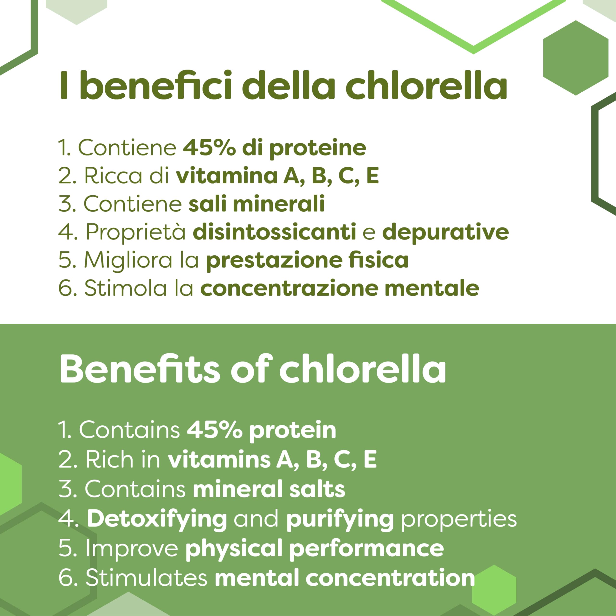 ERBOTECH, 800 organicznych tabletek chlorelli, czyste kapsułki chlorelli w opakowaniu 200 g, bogate w żelazo, kwasy omega 3 i witaminę B12, bezglutenowe, odpowiednie dla wegetarian i wegan