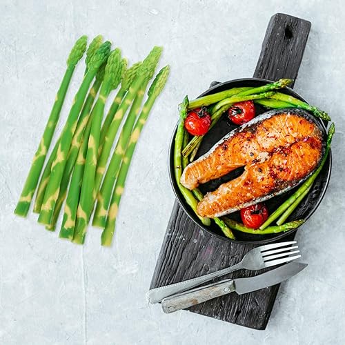 Miniatura 9 de CLISPEED 10 piezas de espárragos artificiales de verduras sintéticas, modelo Asgus, simulación realista, verduras, verduras, falsas, juego de