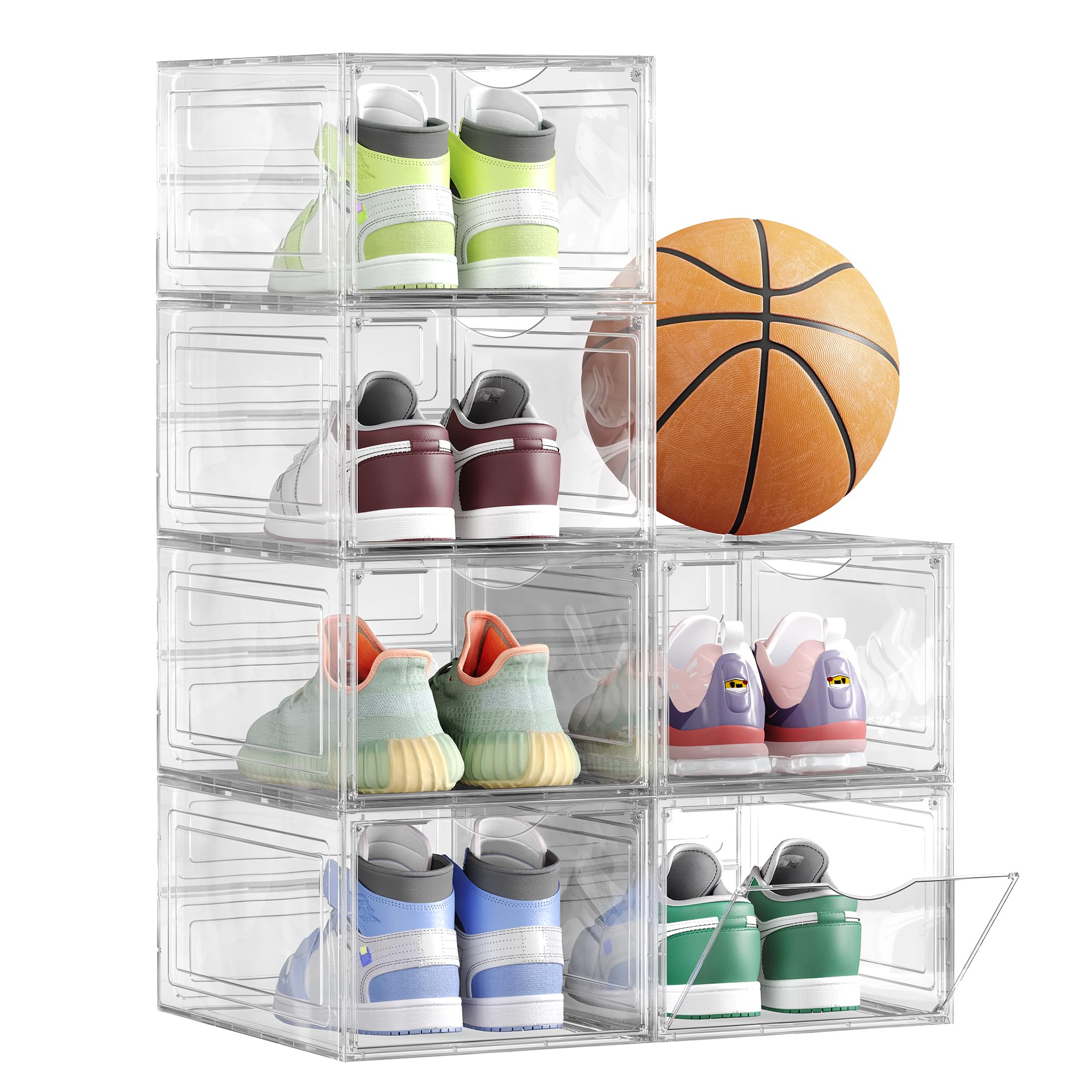 SONGMICS Shoe Boxes Set of 6