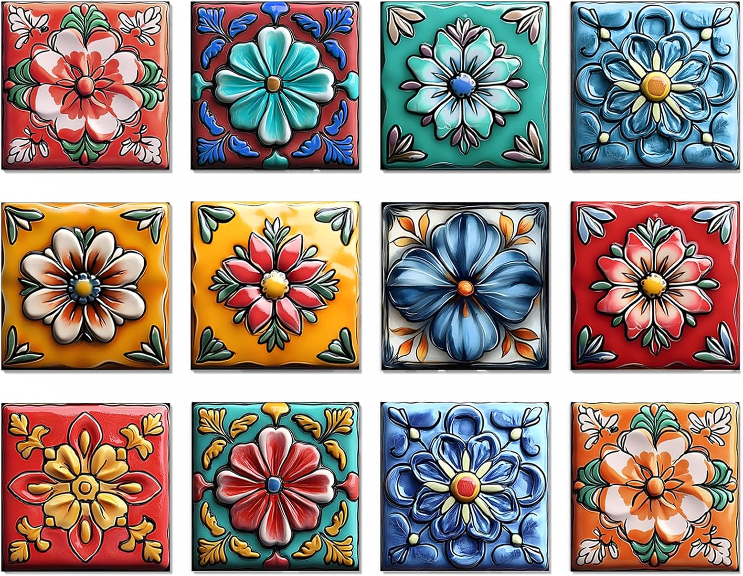 24Pcs Peel and Stick Wall Decals 5.9 x 5.9 inch Tile Stickers for Kitchen Backsplash Bathroom Removable Home Decor