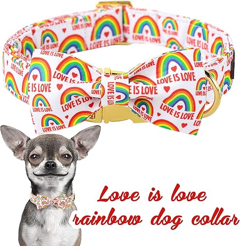 Miniatura 5 de Unique style paws Collar de perro arcoíris para el Día del Orgullo, Love is Love Best para niños y niñas pequeños, medianos y grandes
