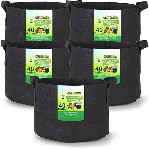 Miniatura 6 de Macetas de tela, paquete de 5 unidades, Negro