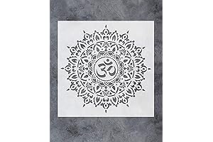GSS Designs Om Mandala Stencil Template - Intricate Radha Krishna Artwork for DIY Projects
