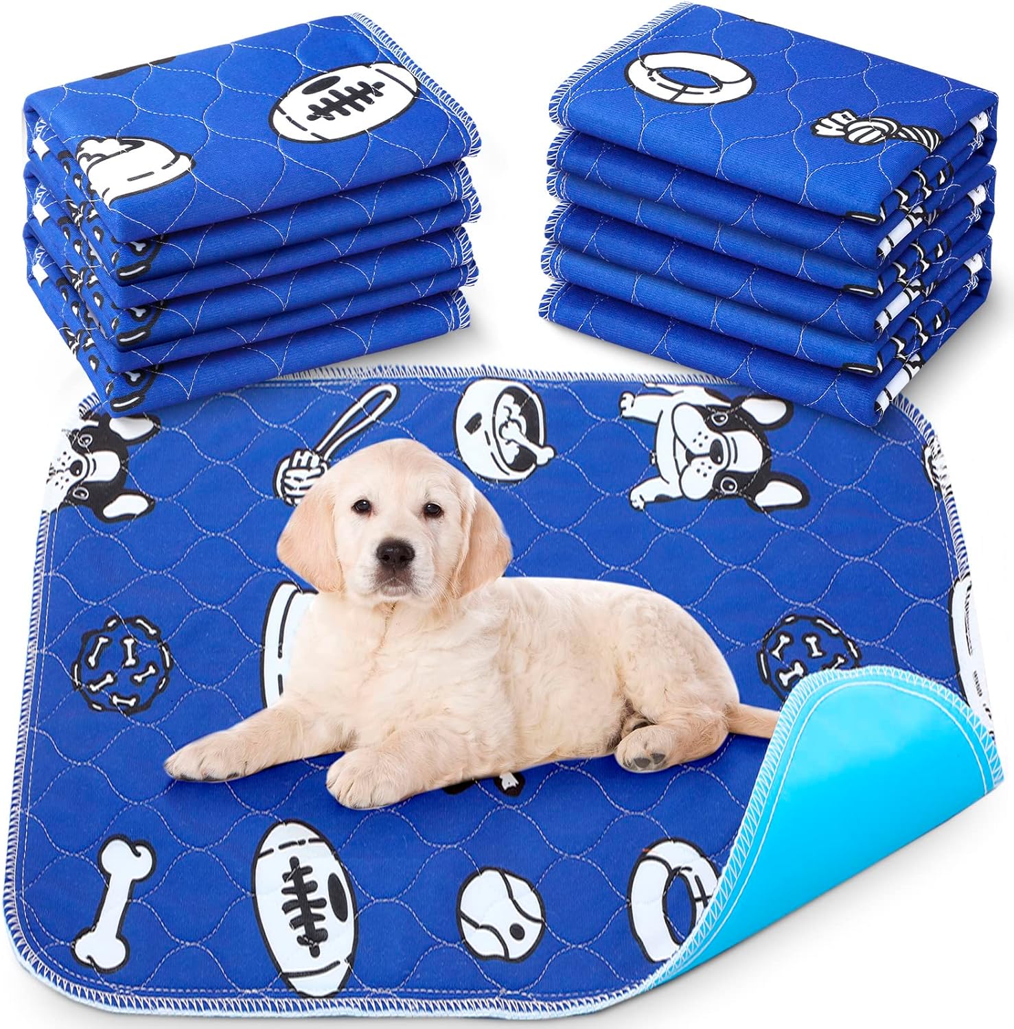 6 Pcs Washable Dog Pee Pads Puppy Pads, Reusable Pet Training Mat Dog Absorbency Wee Whelping