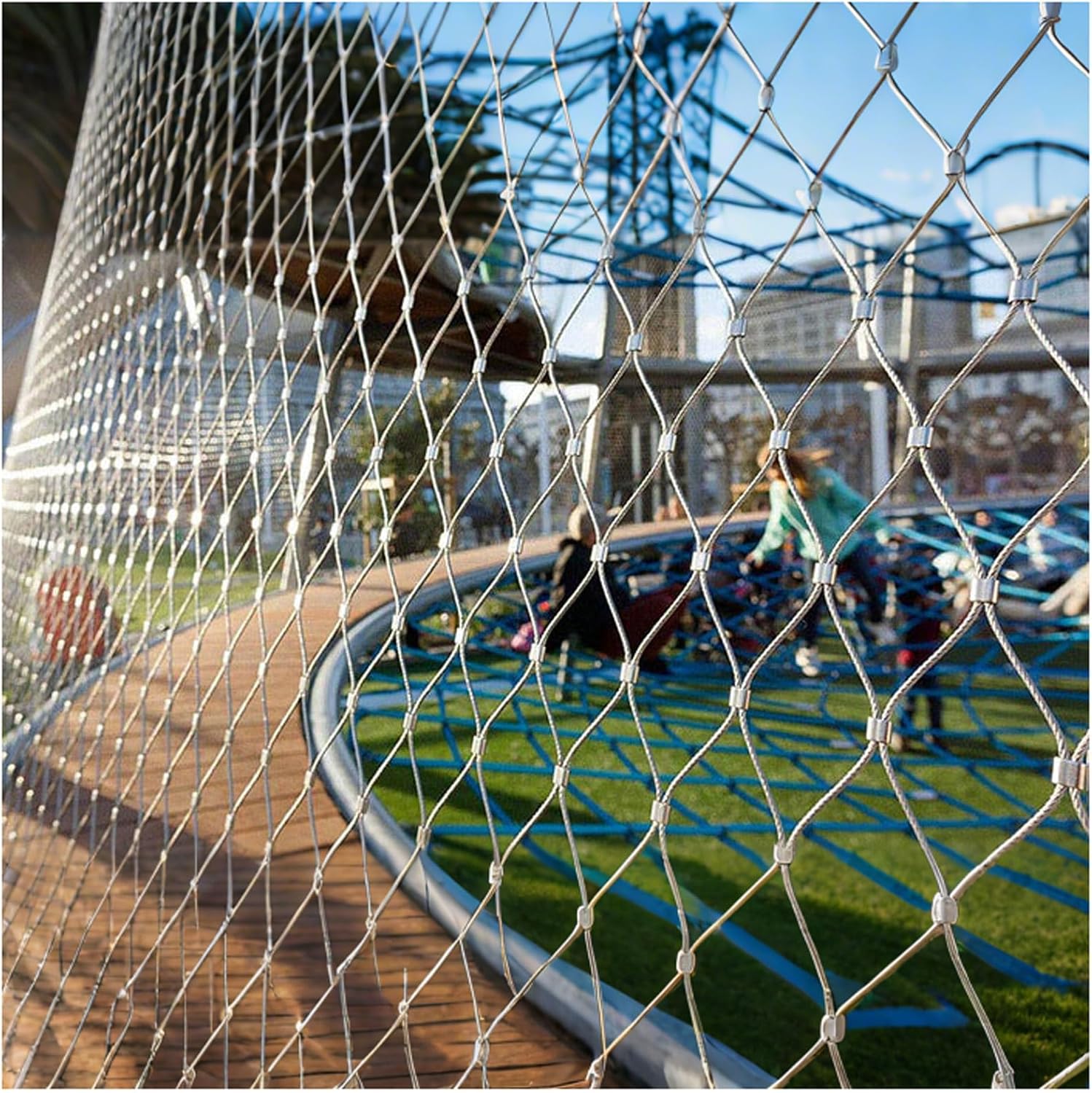 10x10cmメッシュのハードウェアクロス、304ステンレススチールフレキシブルケーブル手すりメッシュ、伸縮性のある手すりガーデンフ