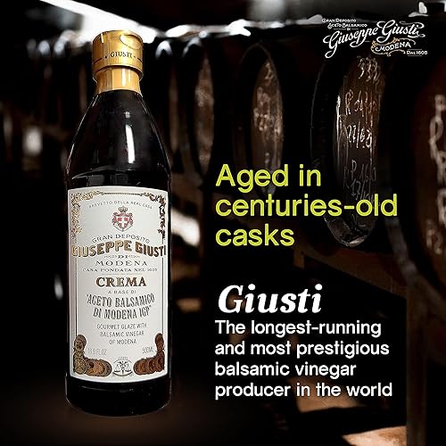 Miniatura 4 de Giuseppe Giusti Italian Crema Balsámico Glaze Vinagre Reducción de Modena IGP, Esmalte de vinagre balsámico con sabor natural hecho con vinagre