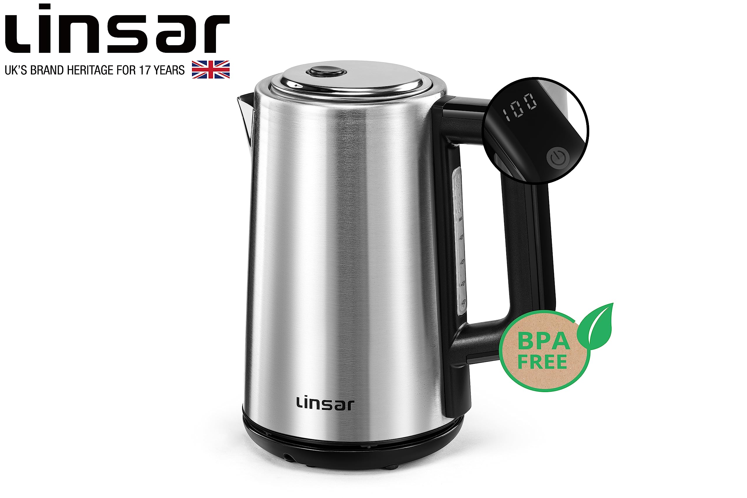 Bollitore Elettrico AQUA BLACK 1,7L - Controllo Temperatura 45-100°C, Mantenimento Calore - Foto 11