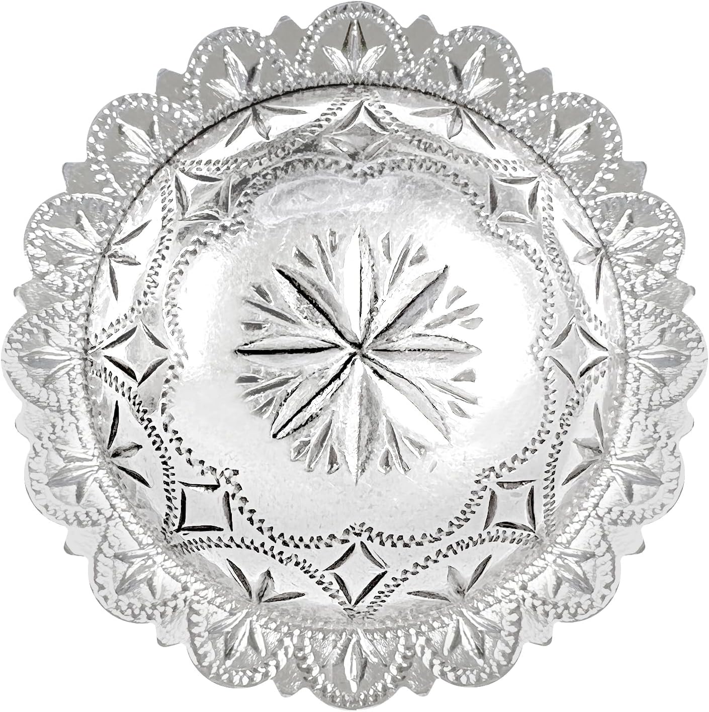 Leather Craft Saddle Headstall Tack 1-3/4" Bright Silver Windrose Concho Screwback Conchos-Pack of 5 pcs