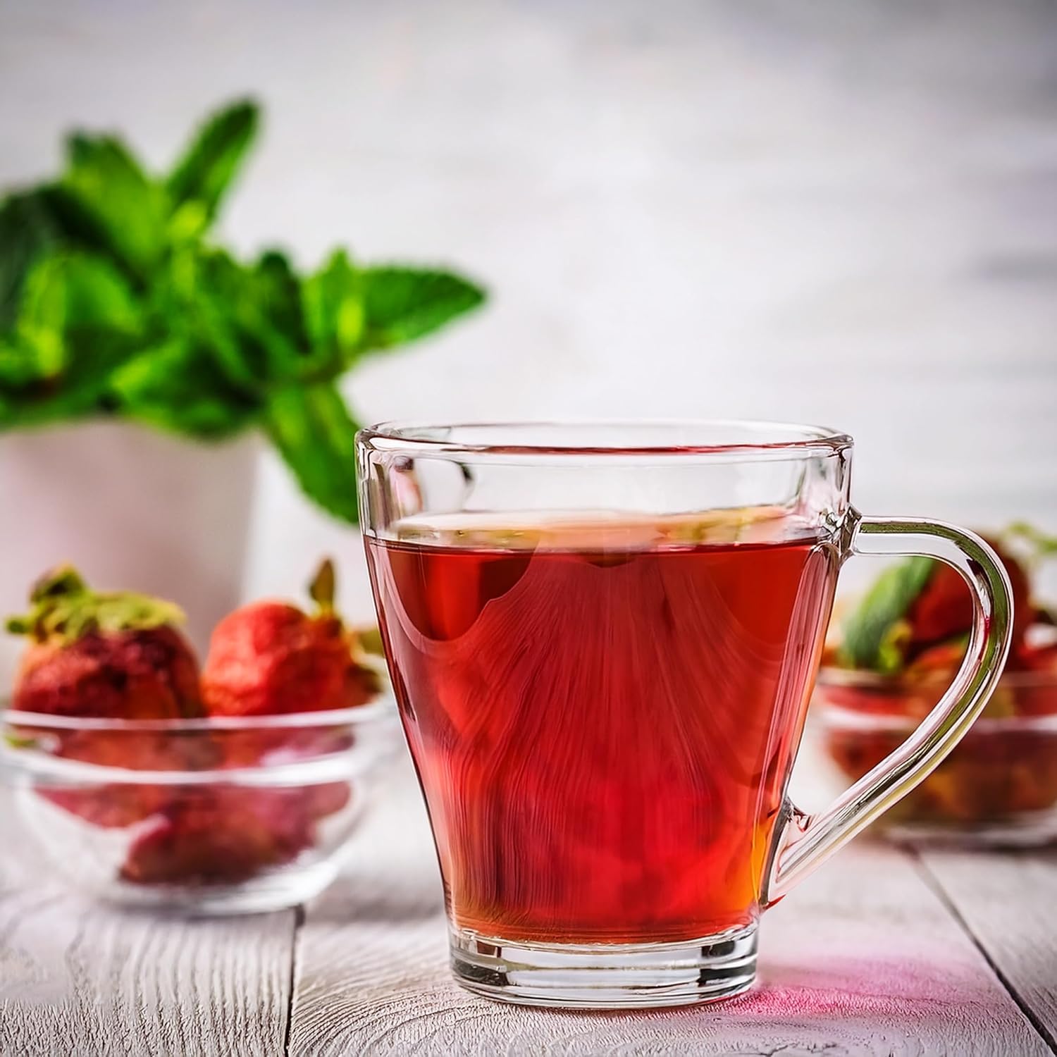 Latte Macchiato Glasses with Handle and Spoon, Pack of 6, 360 ml, Transparent Glass, Coffee Cups, Cappuccino, Iced Tea, Tea Glasses