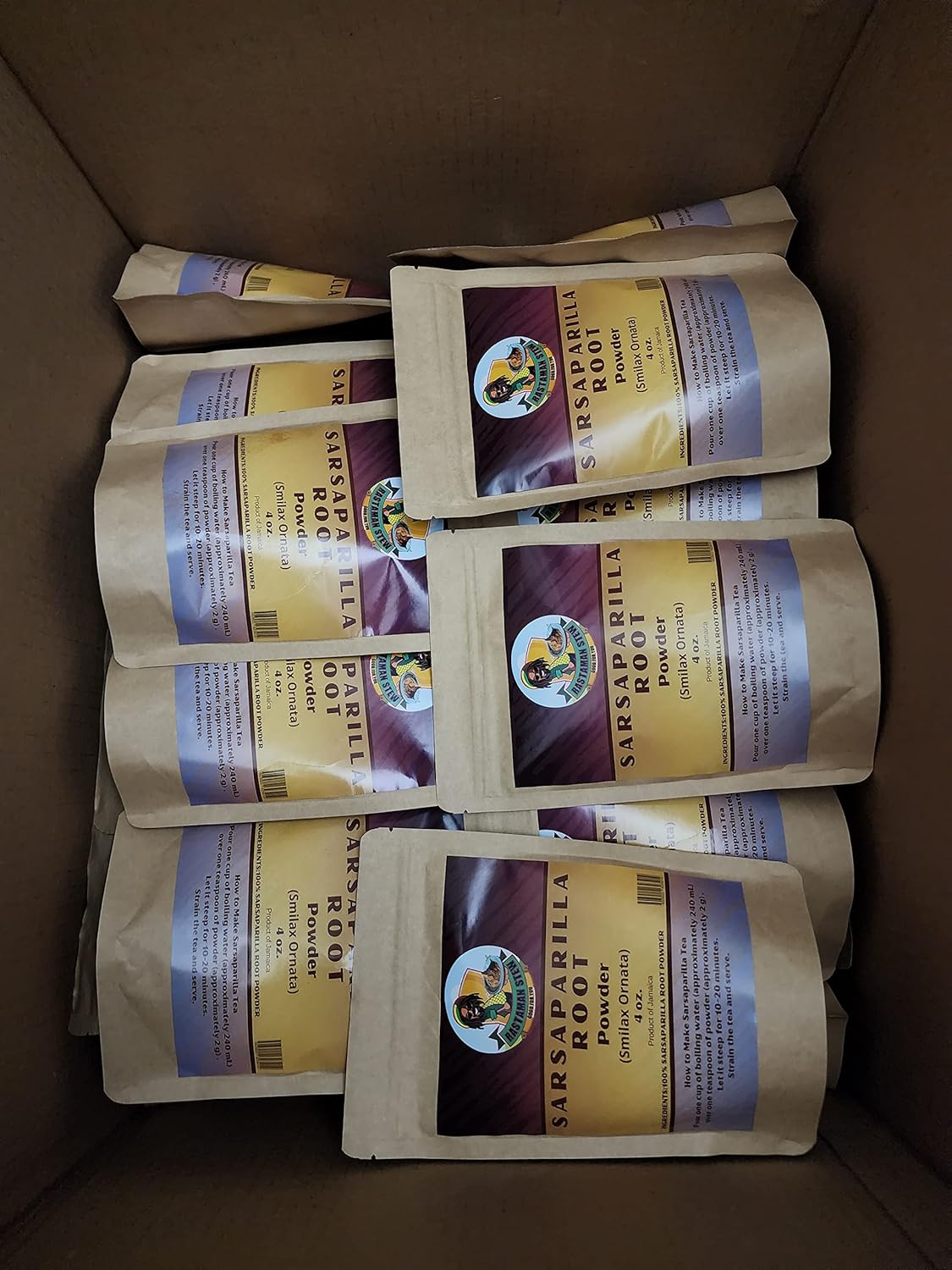 Organic Jamaican Sarsaparilla Root Powder 4oz | Wildcrafted Herbal Tea Ingredient | Antioxidant-Rich Smilax Extract for Traditional Beverages