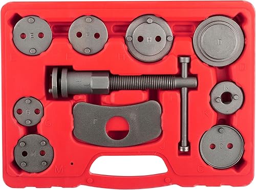 OEMTOOLS 27111 Juego de herramientas de freno de disco, 11 adaptadores, para la mayoría de las pinzas de pistón nacionales/importadas
