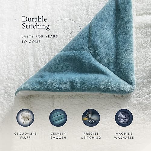 Miniatura 6 de BELADOR Manta de cama de forro polar tamaño King de 90 x 108 pulgadas, manta suave con pelusa de sherpa inversa, manta grande para cama, mantas y