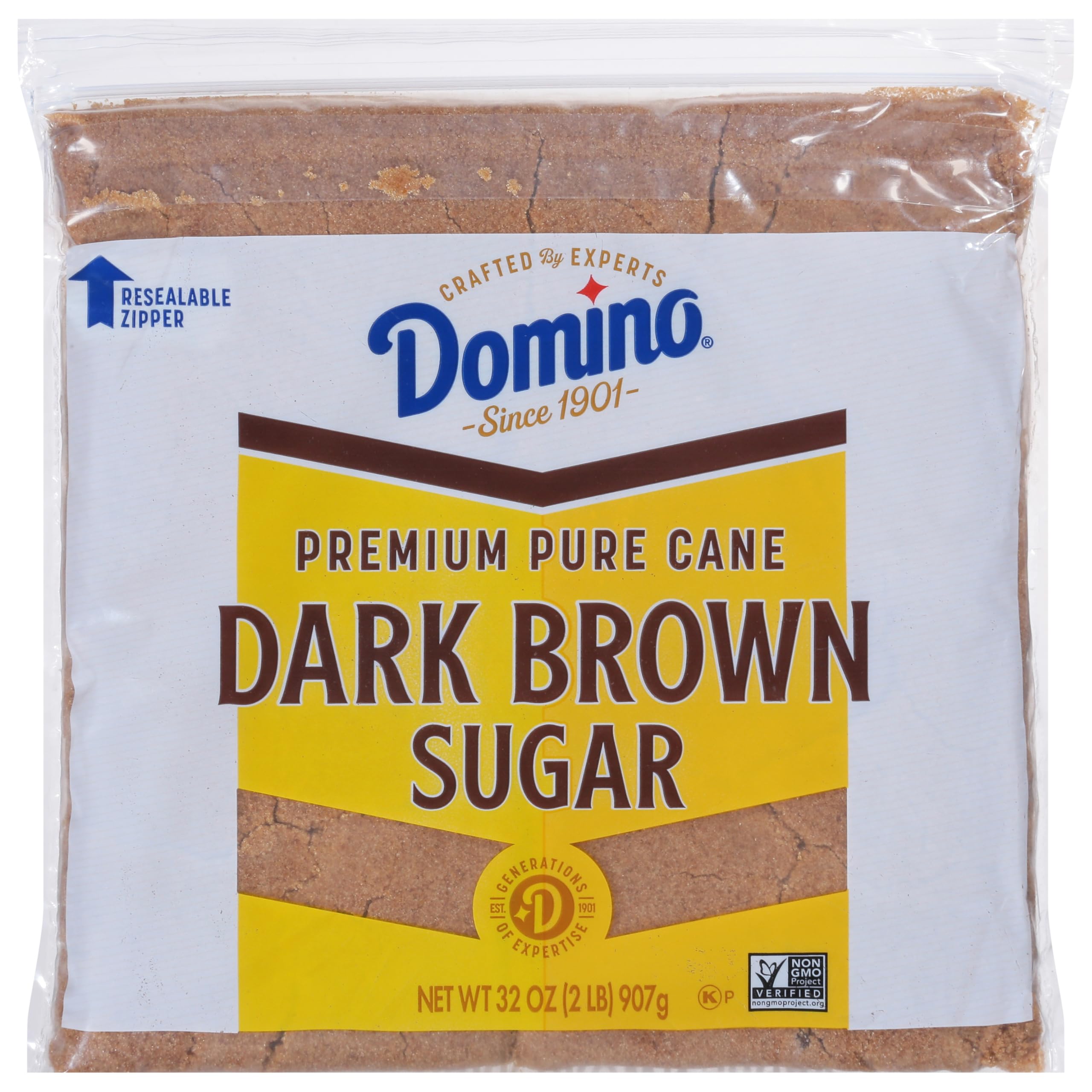 Domino Premium Pure Cane Dark Brown Sugar 2 lb Zipper-pak