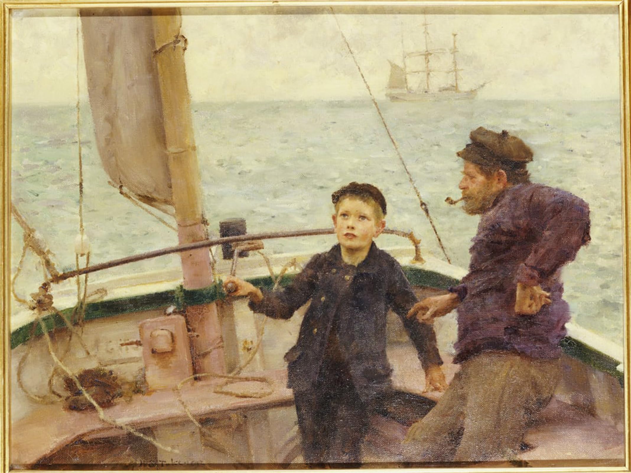 La leçon de pilotage Henry Tuke toile déco pour salon chaleureux 60x90cm - 5