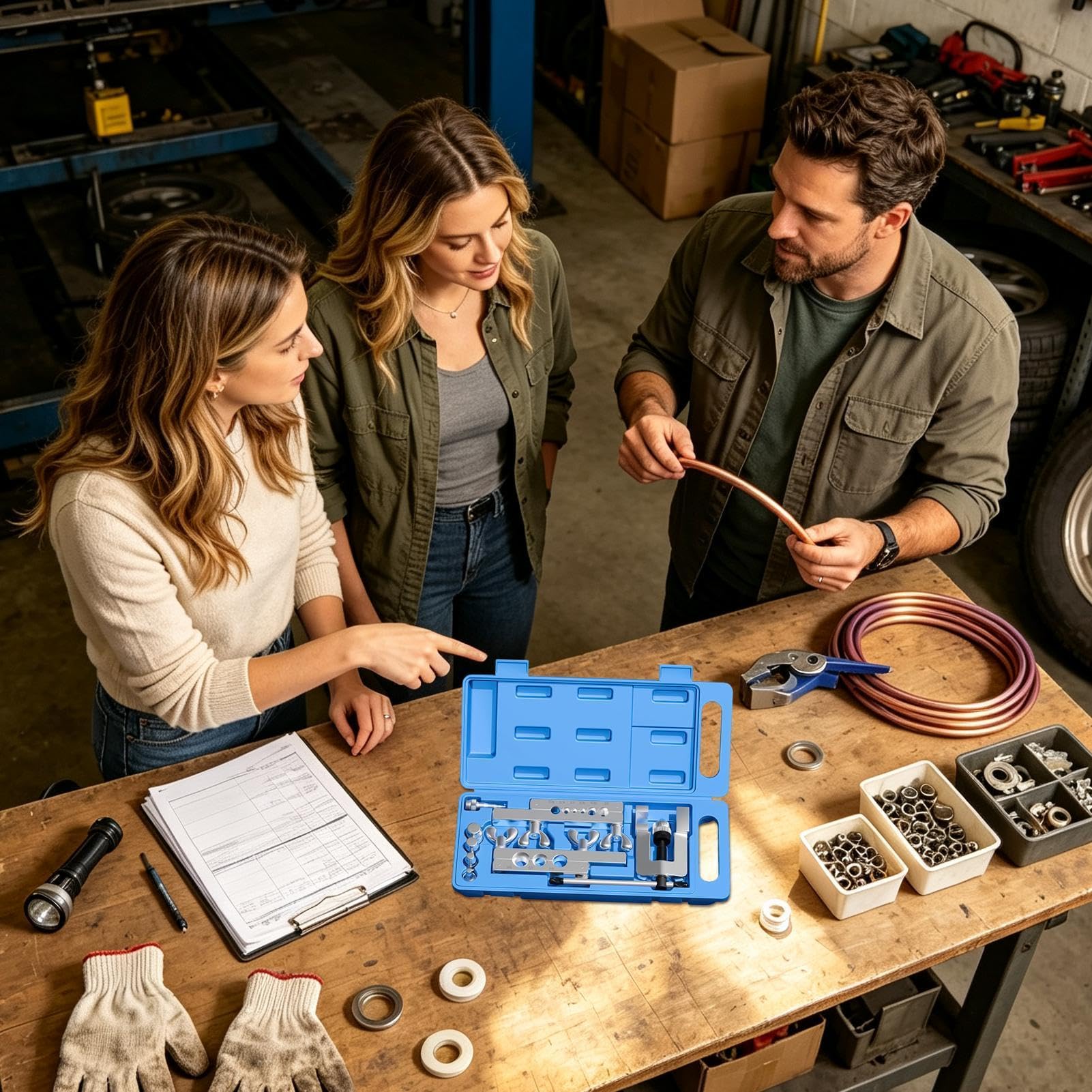 Herramienta Abocardadora Línea Freno Set De Reparación Y Mantenimiento De | Kit De Abocardado Doble Camión Sedán Automotriz Hogar Industria Garaje Y Taller Exterior