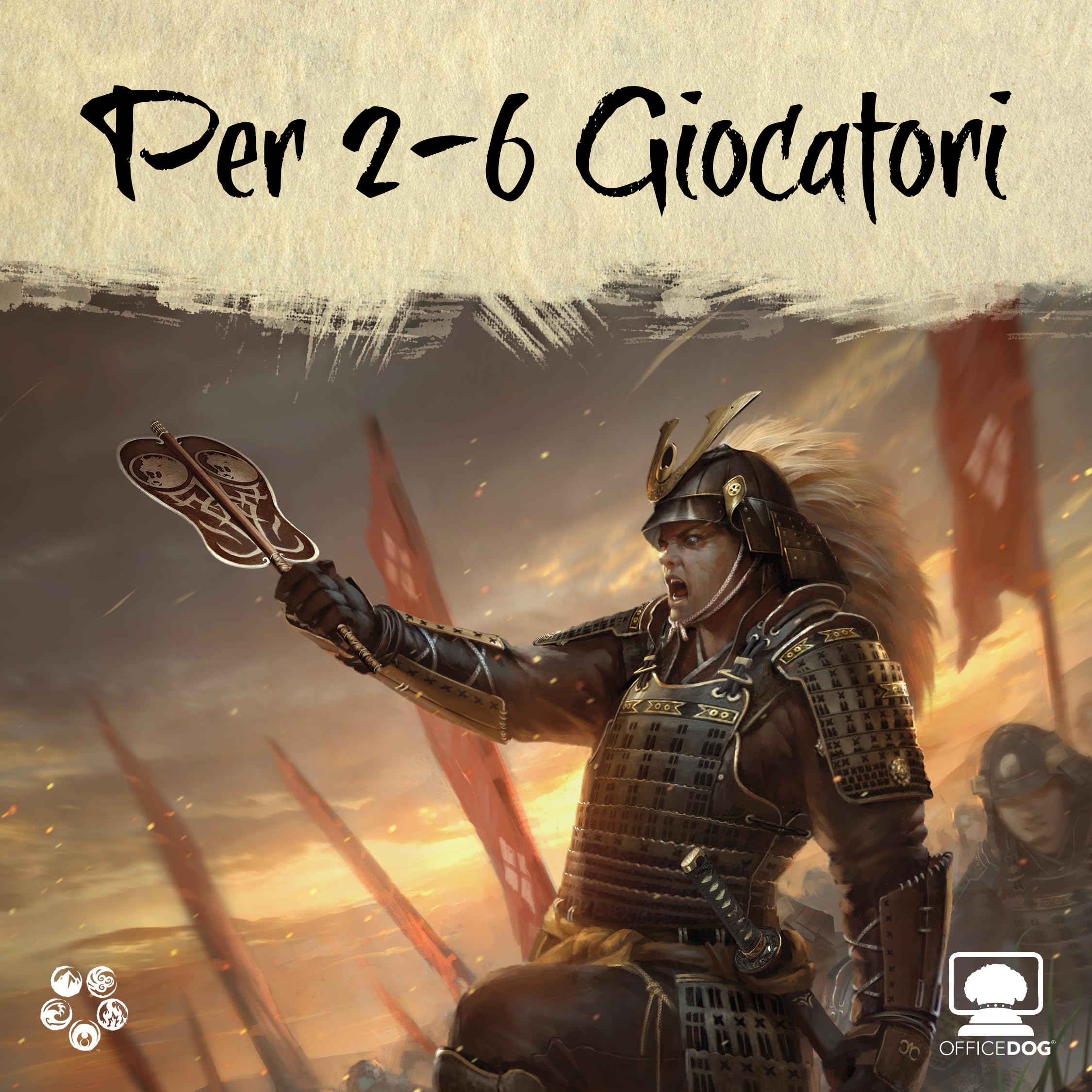 Asmodee – Gunsen: Schlacht für Tomhi RANBO – strategisches Brettspiel für Experten zum Thema Samurai – Gesellschaftsspiel für Familien und Freunde – 2-6 Spieler – 14+ Jahre – Italienische Ausgabe