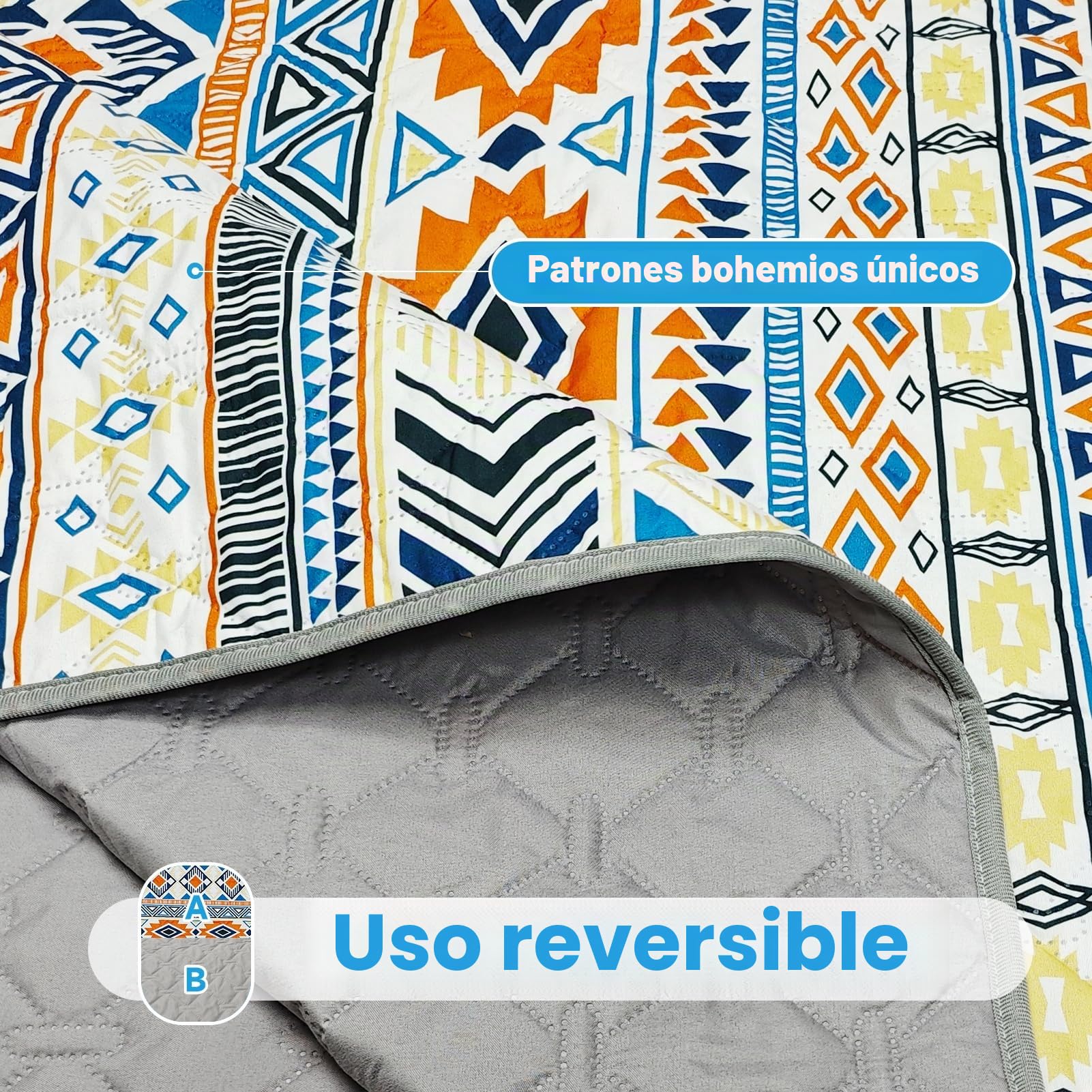 100% Manta Impermeable de Doble Cara para Perro, Manta Bohemia para Cama de Perro, Protector de Muebles de sofá para Cachorros, Gatos y niños, Lavable y Reversible