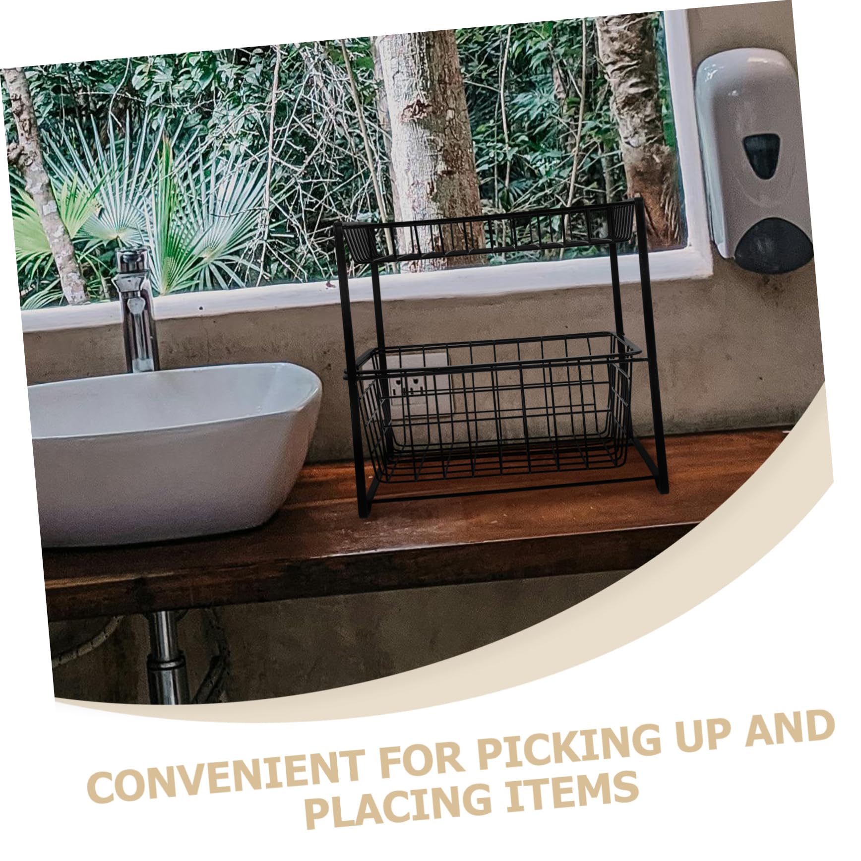 Amosfun Organizzatore per Prodotti Sotto Lavandino Organizer per Articles da Toeletta e Pulizia Mensola per Cucina e Bagno Spazio di Archiviazione Ottimizzato