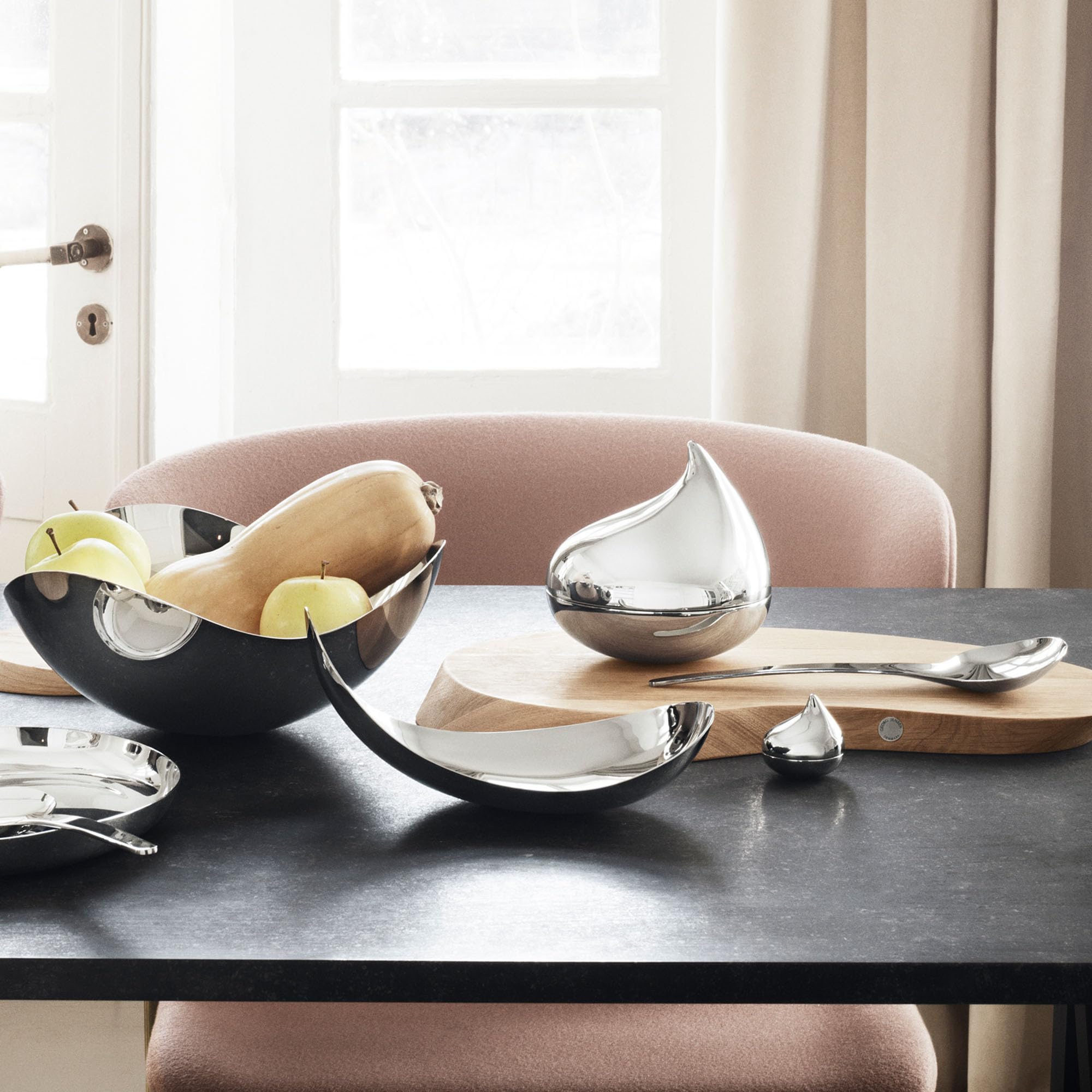 Amazon.co.jp: Georg Jensen LEAF ミラーサービングディッシュ Mサイズ 