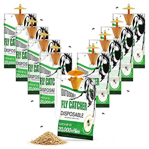 9 Pack Portable Disposable Fly Traps Outdoor Hanging Just Add