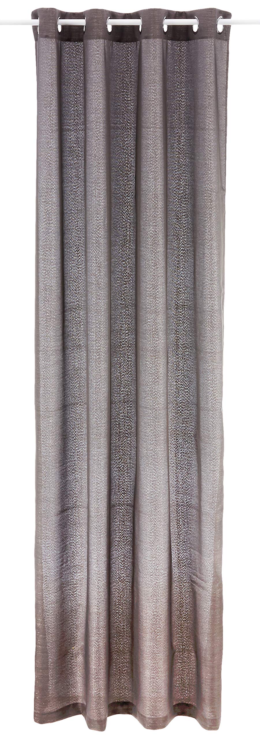 Eurofirany Curtain Trend Eyelets Elegant Glamour Bedroom Living Room, Steel Grey + Silver, 140x250 cm