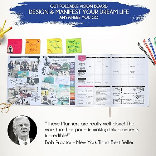 Miniatura 7 de Law of Attraction - Agenda semanal y mensual 2024 de lujo, un viaje de 12 meses para aumentar la productividad y la felicidad - Organizador de vida,