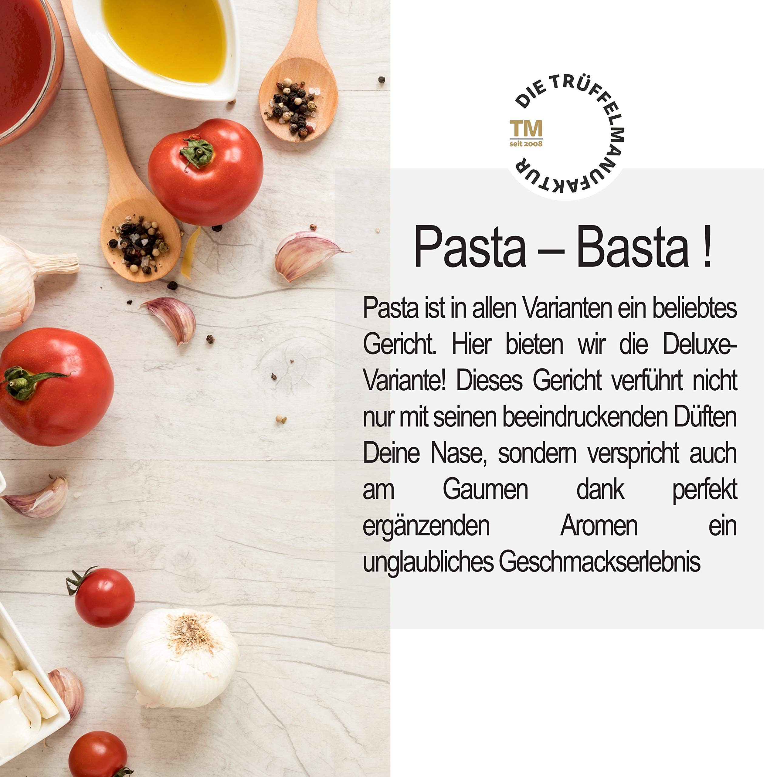 Die Trüffelmanufaktur - “Pasta-Basta” Trüffel 3er Set aus: Trüffelravioli 250g, Trüffelbutter Premium 95g, Trüffelperle 60g - Feinkost Delikatesse mit echten schwarzen Trüffeln - Ideal als Geschenk