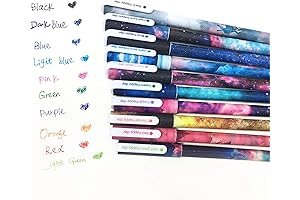 Starsky Multi Colored Gel Ink Pens, 10 Pack 0.5 mm Cute Galaxy...