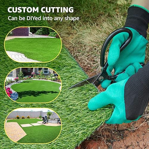 Vista 5 de LOOBANI Synthetic Artificial Turf Roll, Artificial Grass for Dog Potty with Drainage Holes, Fake Grass Rug for Garden Landscape Balcony Patio