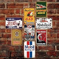 Vista 5 de 35 letreros de lata vintage reproducidos, anuncios retro de gasóleo, letreros de metal antiguo para garaje, hombre, cueva, bar, cocina, decoración