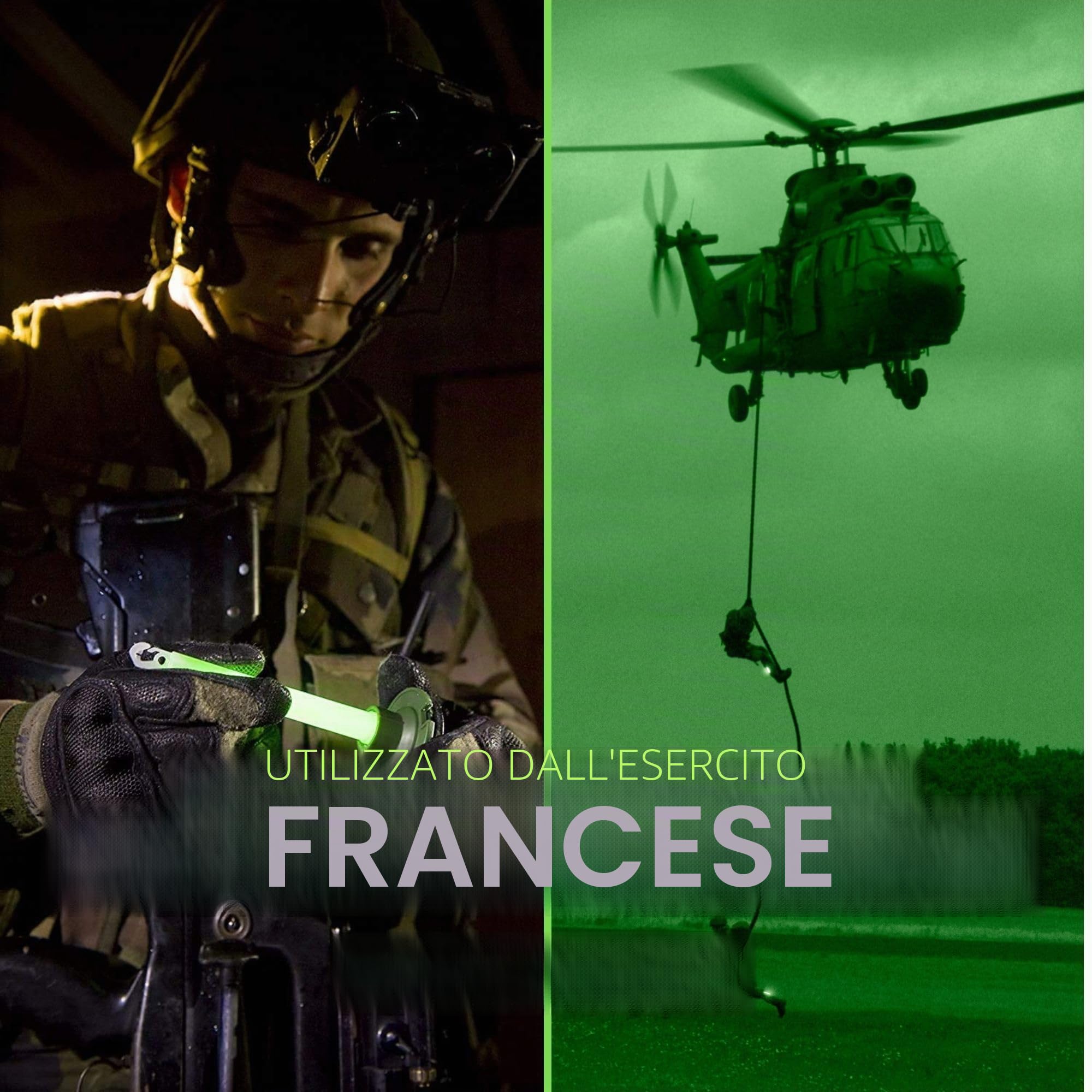 Cyalume Bastoncino luminoso verde militare ChemLight Lightsticks 15cm - Light Sticks ultra-luminosi 12 ore (Scatola da10)
