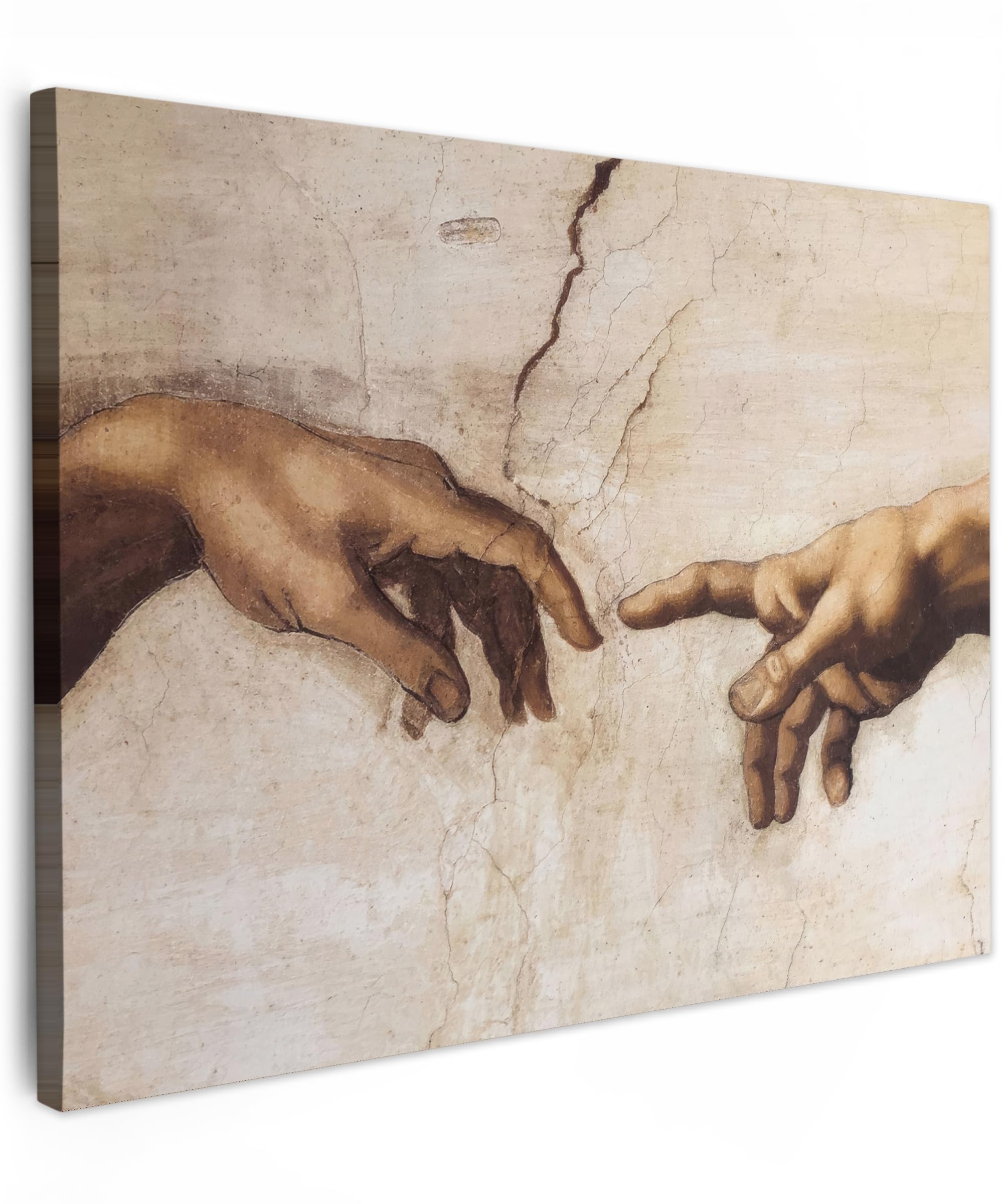 MuchoWow© Laminas Cuadros de Salon para Dormitorio 80x60 cm Lienzos Decoración Pared Cuadro Habitacion Decoracion Adán - Miguel Ángel - Pintura - Creación de Adán