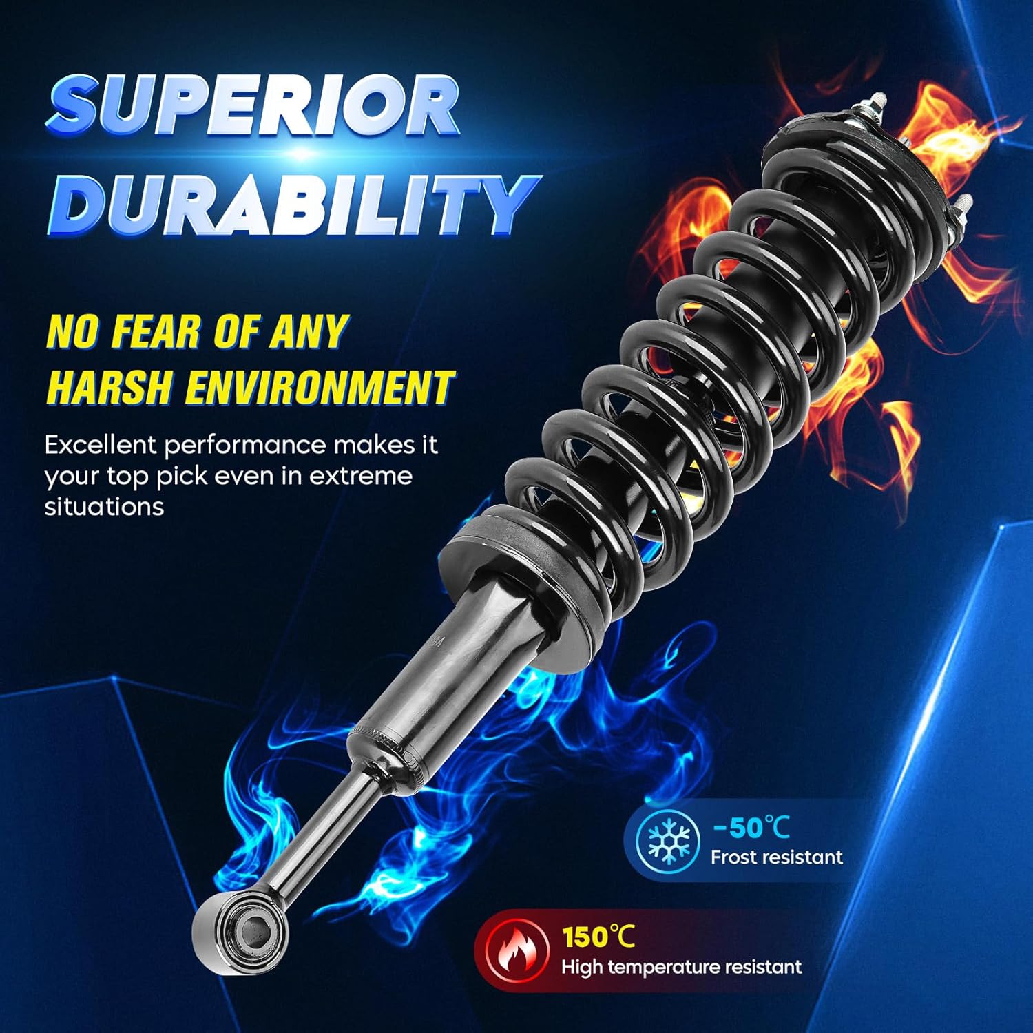 Front Strut Shock Assembly w/Coil Spring for Toyota Tundra 4WD 2007-2020, Replace 171119L 171119R, Left & Right, 2PCS