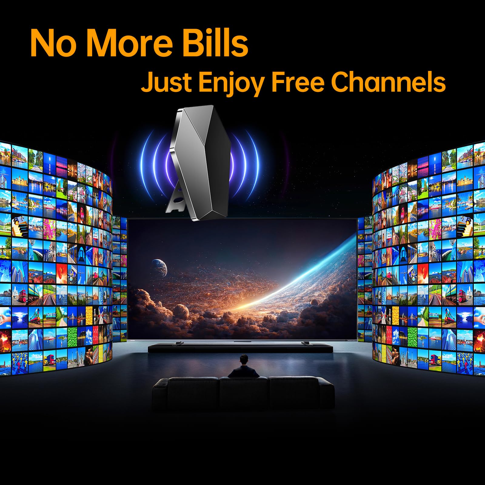 Antena de TV, antena de video interior, recepción de señal de alta definición, adecuada para uso doméstico