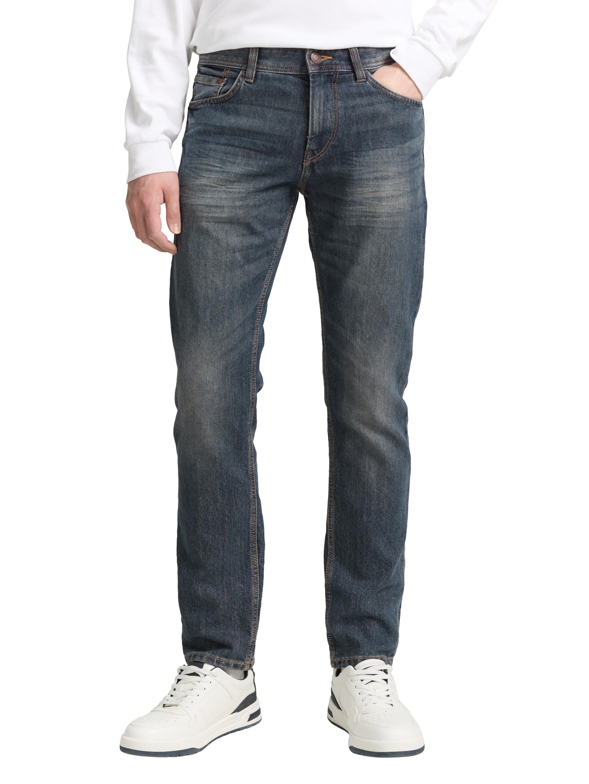 TOM TAILOR Herren Marvin Straight Jeans, 10281 - Mid Stone Wash Denim, 36/32