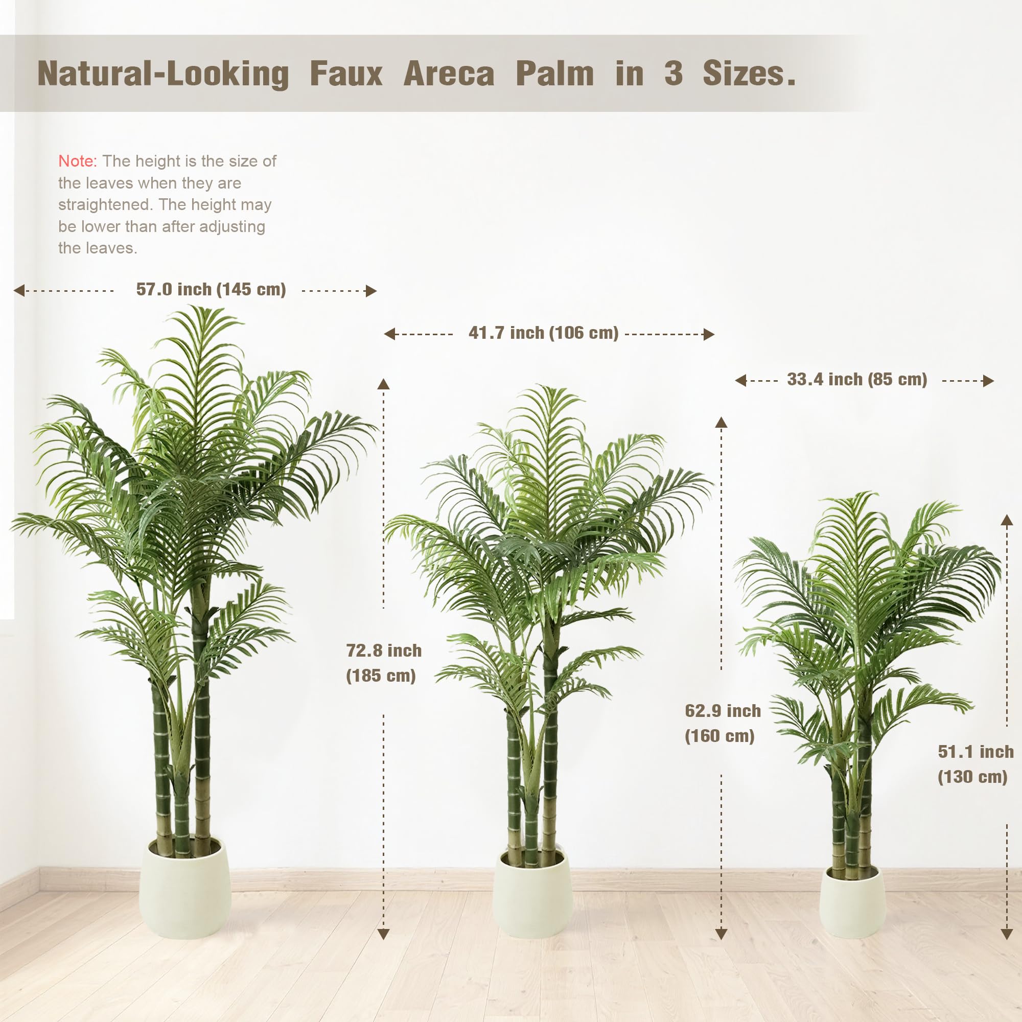 Künstliche Palme, Künstliche Pflanzen groß im Topf Plastik Palme Künstliche Palmen wie echt Fake Plants für Wohnzimmer Balkon Schlafzimmer Büro