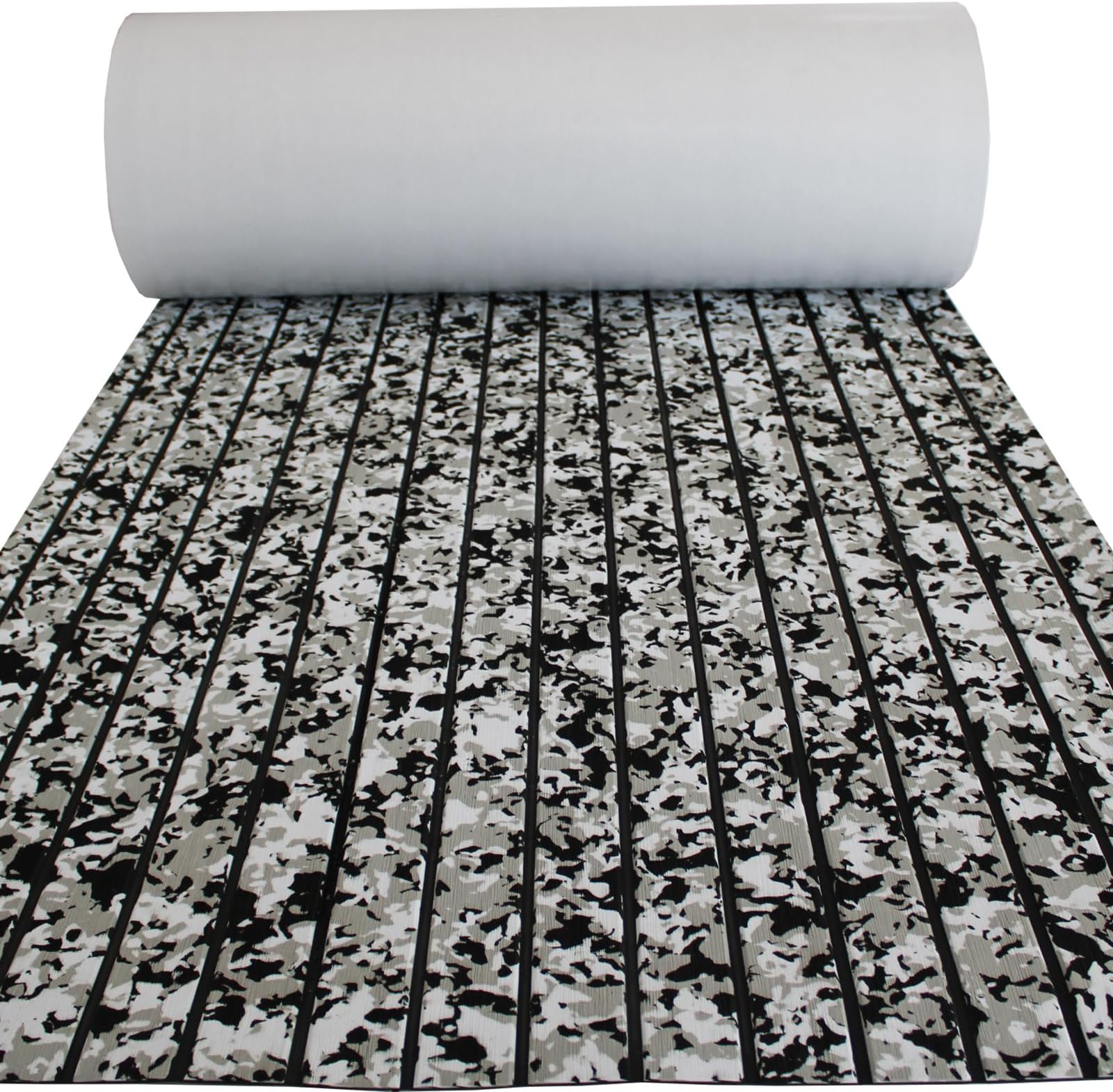 Boat Flooring Mat EVA Foam Boat Decking Marine Carpet Faux Teak Sea Decking Sheet Non-Slip Self-Adhesive Flooring Material for Pontoon Yacht Surfboard Swim Platform RV Floor 94" x 35"
