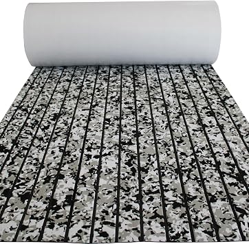Boat Flooring EVA Foam Boat Decking Faux Teak Marine Flooring Mat Sheet Self-Adhesive Non-Slip for Motorboat Jon Boat Bass Boat RV Yacht Kayak 94" x 35"