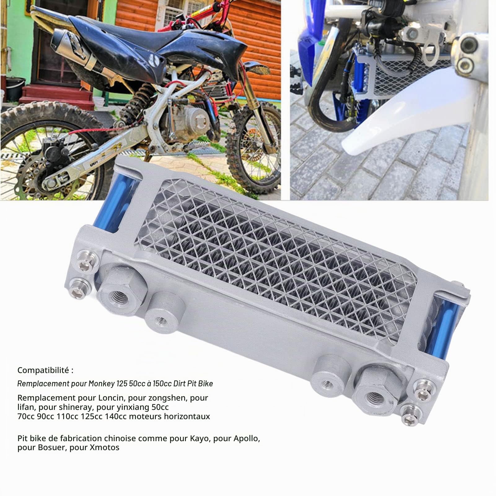 Radiateur de Refroidissement D'huile Moteur, Kit de Radiateur D'huile de Moto pour Moteur Monkey 125 50 Cc à 150 Cc Dirt Pit Bike