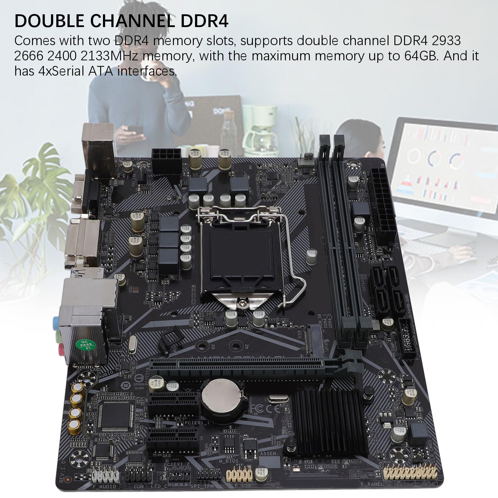 Płyta Główna M ATX, dla Płyty Głównej Komputerowej LGA 1200 4 X Serial ATA III Interfejsy 4 Plus 2 -fazowe Zasilanie 2xddr4 Dimm Board