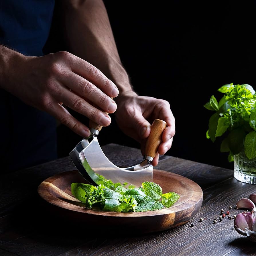 オリーブ製 / ハーブ用チョッパー &ボード　イタリア製 オリーブ製 / ハーブ用チョッパー &ボード イタリア製 オリーブ