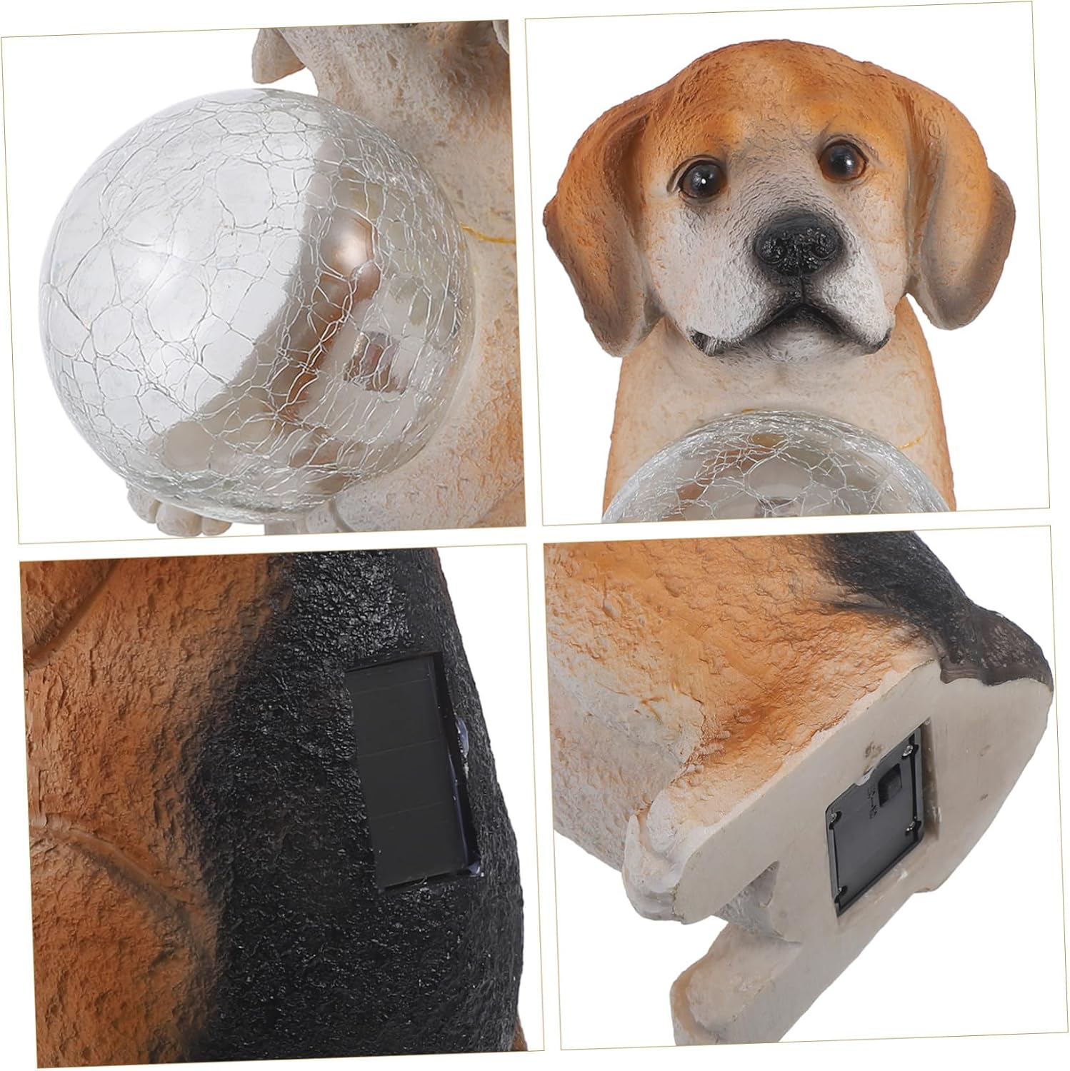 Dog Statue Solar Light Realistic Dog Figurine for Garden Decor Cute Tabletop Puppy Model for Lawn and Outdoor Spaces