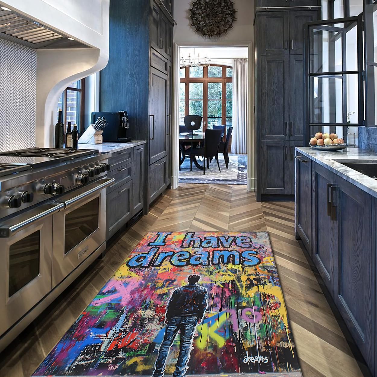 Tapis antidérapant 60x90cm lavable grand tapis graffiti coloré