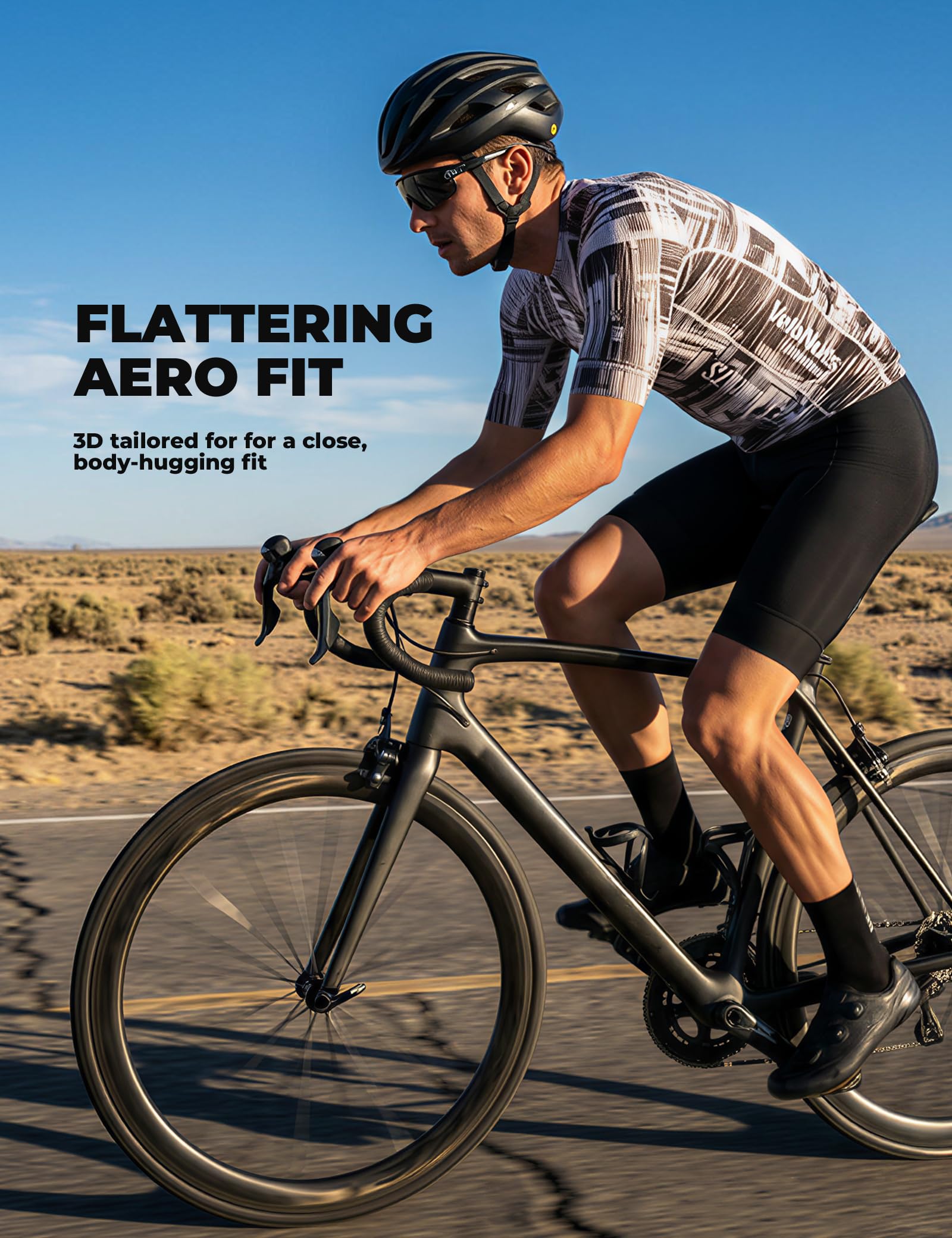 Radtrikot Herren Kurzarm, Atmungsaktives und Schnelltrocknendes Fahrradtrikot, Reißverschluss und 3 Rückentaschen, Radshirt für Rennrad und MTB