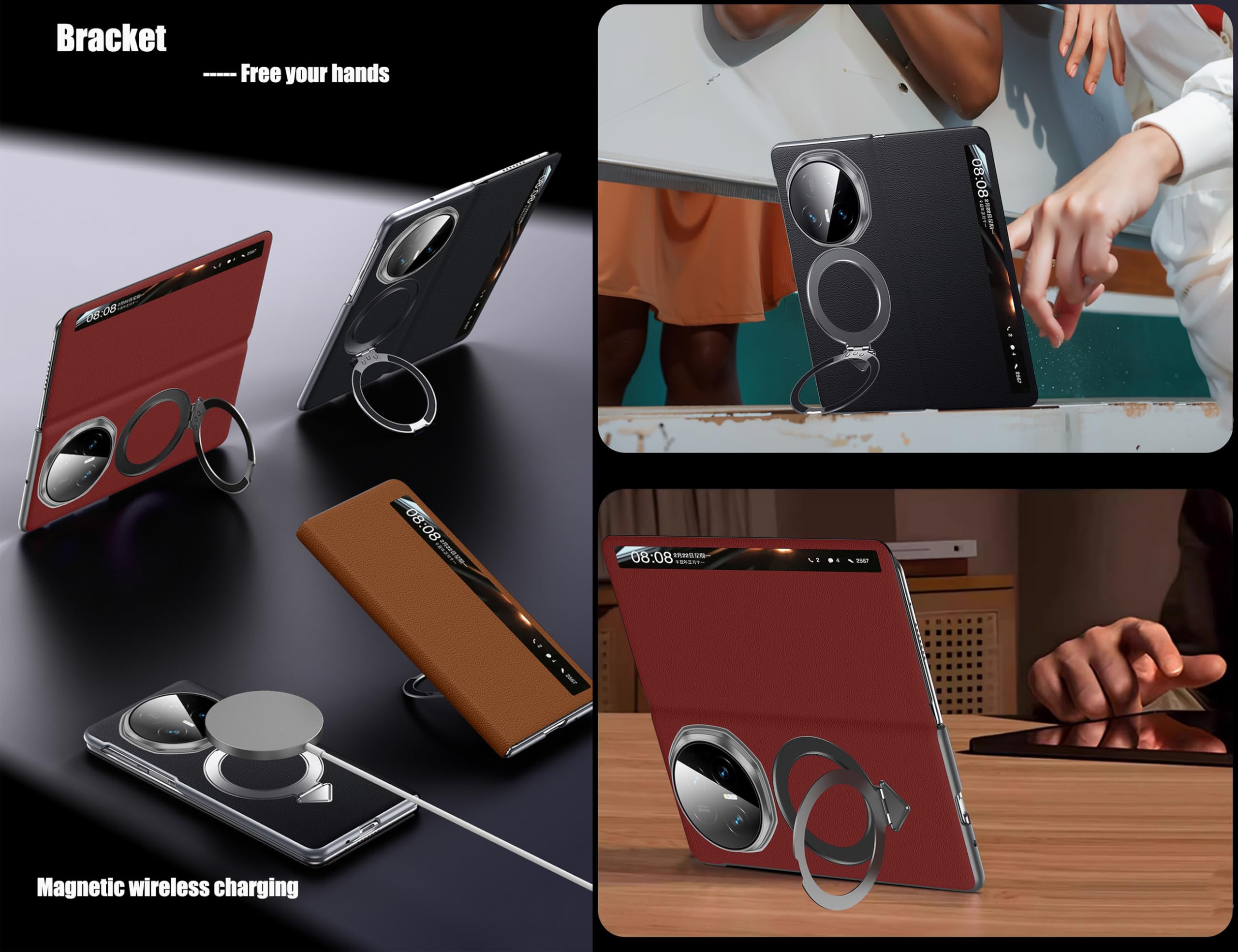 Custodia Intelligente in Pelle per HONOR Magic V5. Chiusura Magnetica. Cover/Shell per Magic V 5